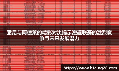 悉尼与阿德莱的精彩对决揭示澳超联赛的激烈竞争与未来发展潜力